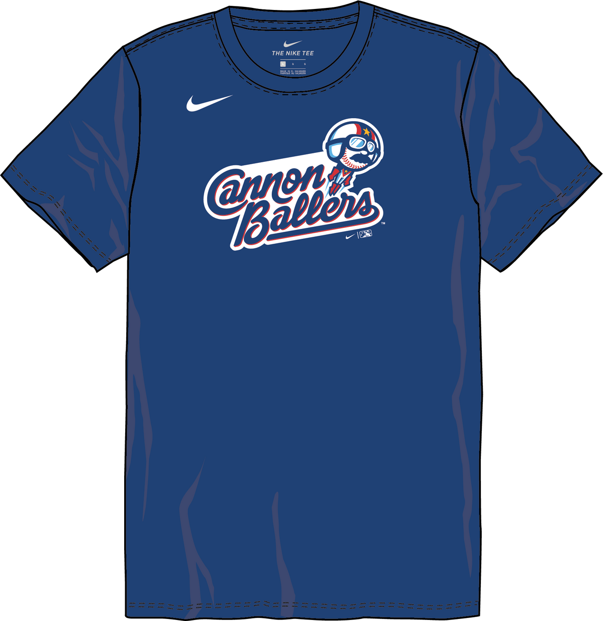 Nike Kannapolis Cannon Ballers Youth Institutional Short Sleeve Cotton Tee Fan Gear MiLB Kannapolis Cannon Ballers