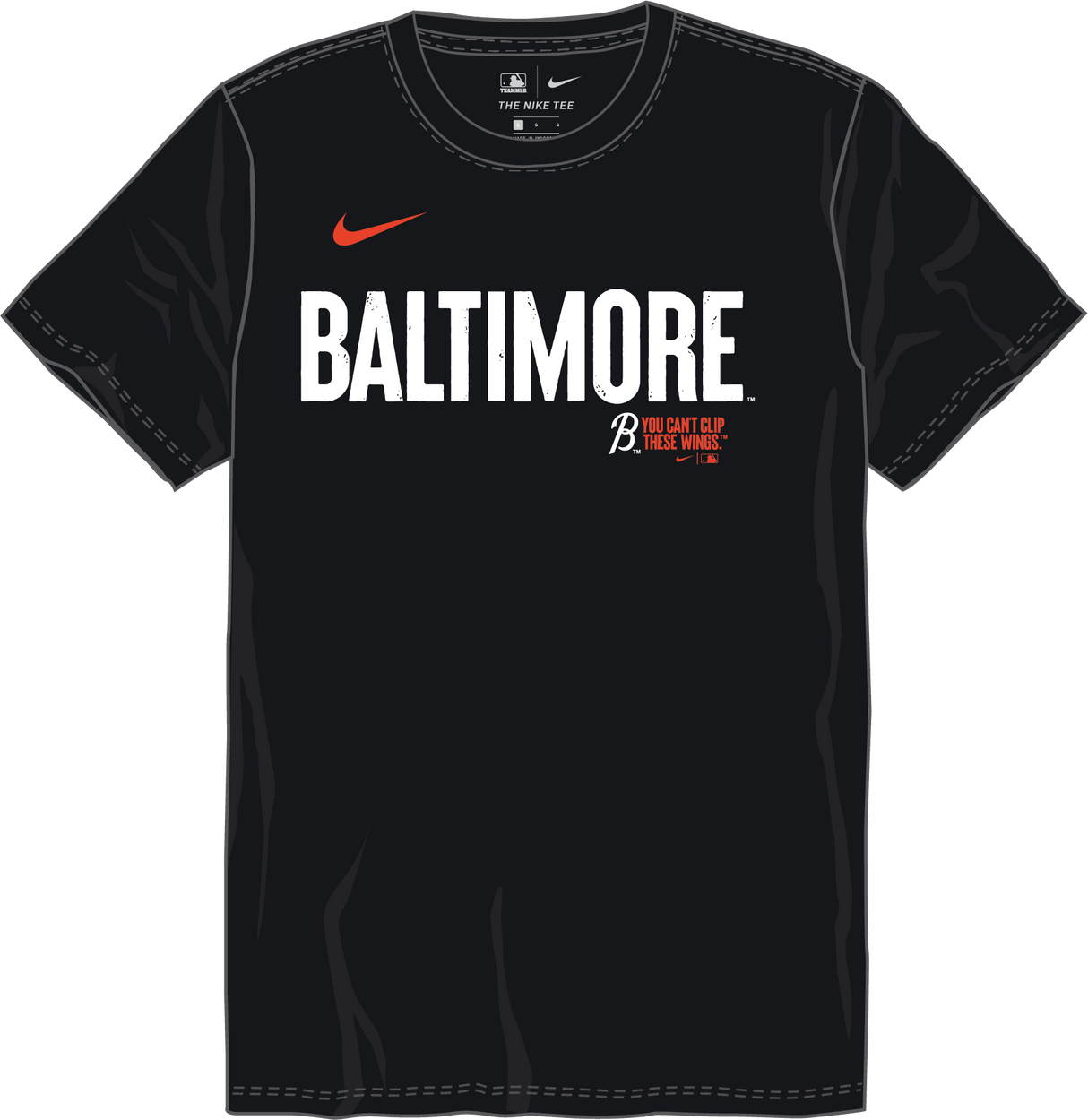 Nike Baltimore Orioles Youth Crew Neck Synthetic City Connect Tee Fan Gear MLB Baltimore Orioles