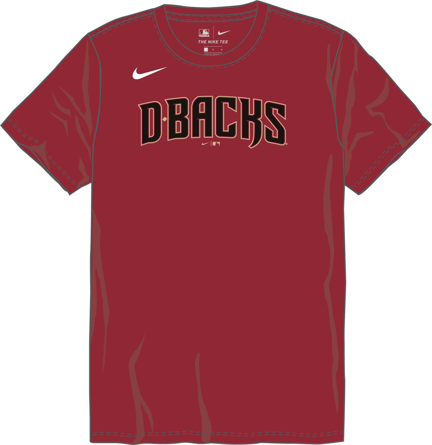 Nike Arizona Diamondbacks Youth Crew Neck Synthetic Tee Fan Gear MLB Arizona Diamondbacks