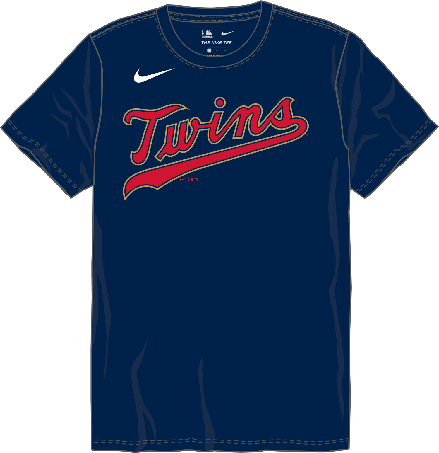 Nike Minnesota Twins Men's Crew Neck Synthetic Tee Fan Gear MLB Minnesota Twins