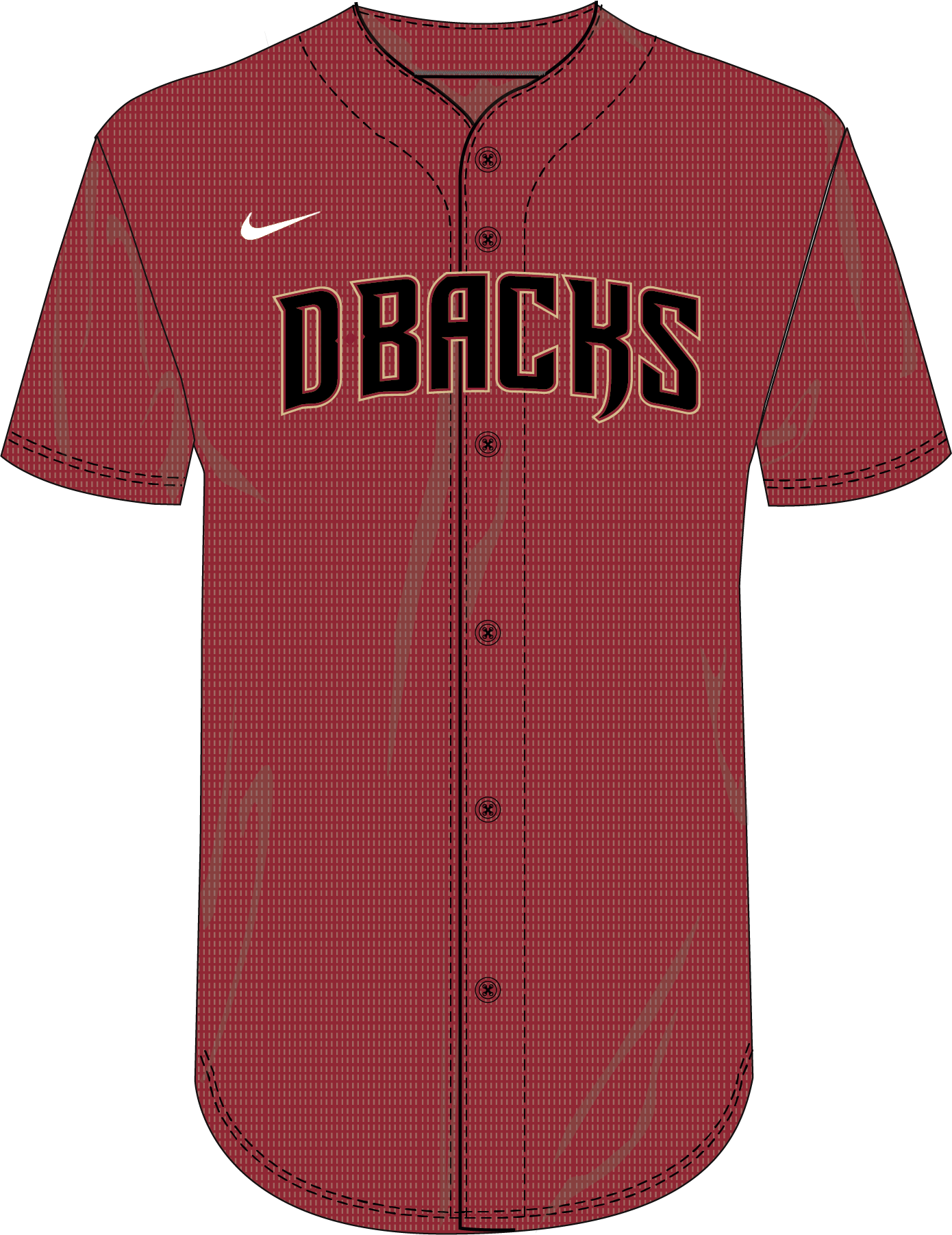 Nike Arizona Diamondbacks Adult Full Button Baseball Jersey Fan Gear MLB Arizona Diamondbacks