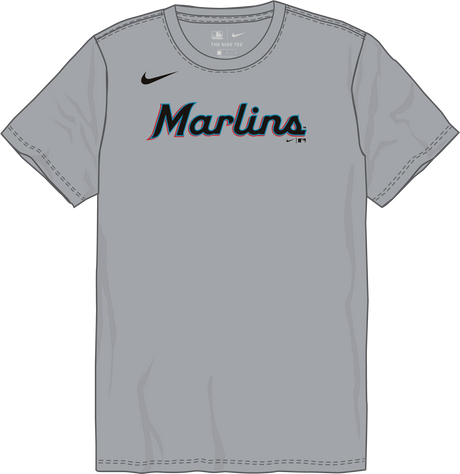 Nike Miami Marlins Youth Crew Neck Synthetic City Connect Tee Fan Gear MLB Miami Marlins