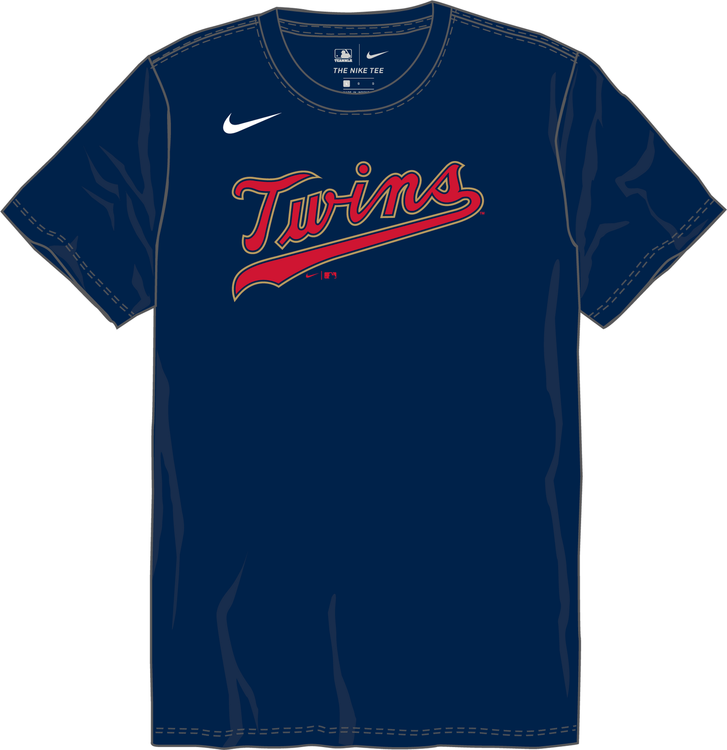 Nike Minnesota Twins Youth Crew Neck Synthetic Tee Fan Gear MLB Minnesota Twins
