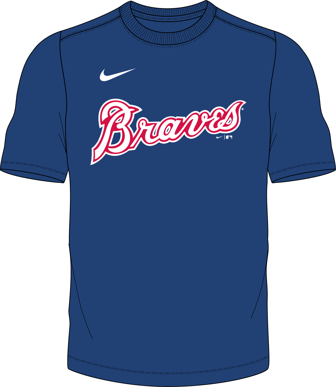 Nike Atlanta Braves Youth Institutional Short Sleeve Crew Neck Tee
