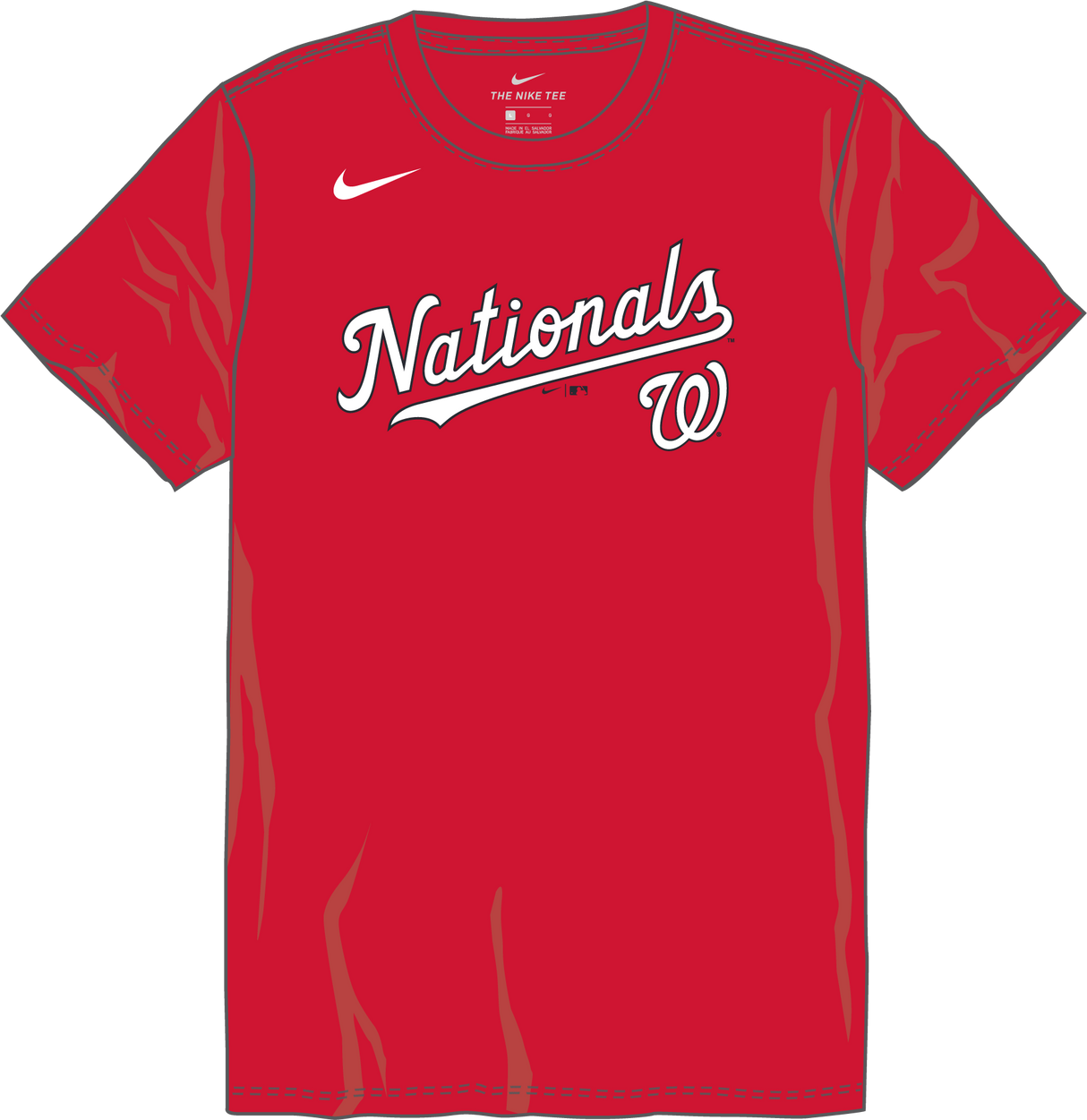 Nike Washington Nationals Youth Crew Neck Cotton Tee Fan Gear MLB Washington Nationals