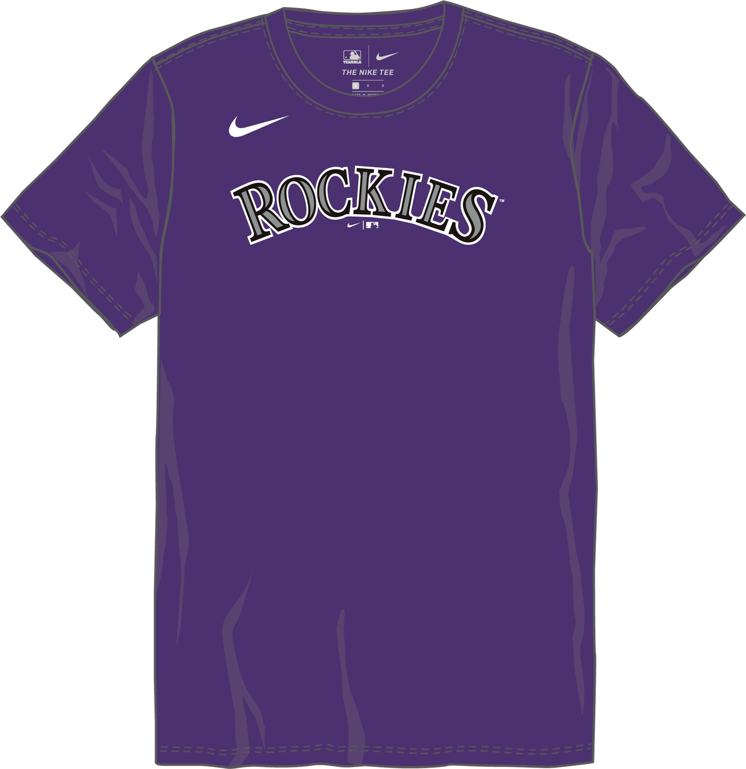 Nike Colorado Rockies Youth Crew Neck Synthetic City Connect Tee Fan Gear MLB Colorado Rockies
