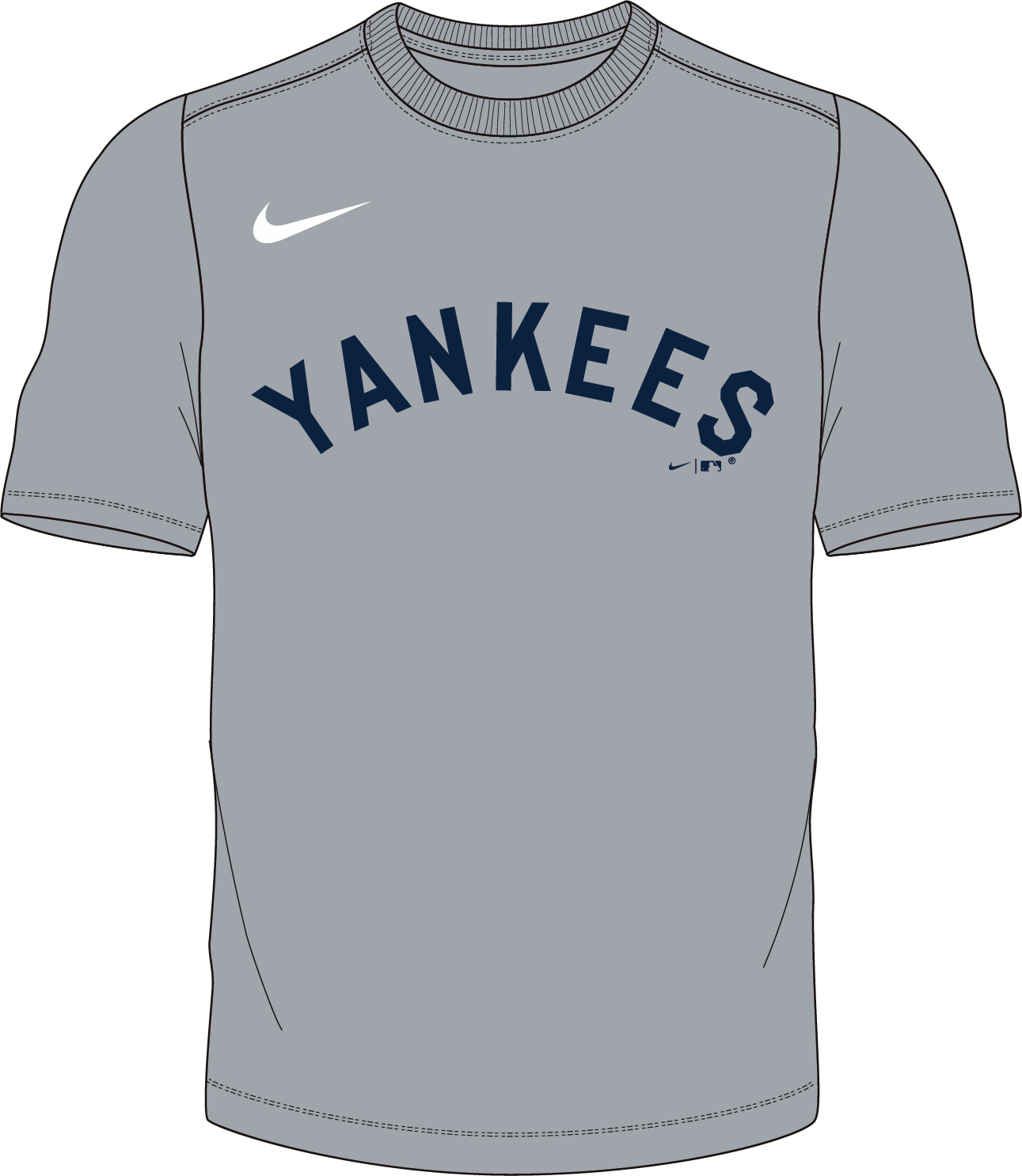 Nike New York Yankees Youth Institutional Short Sleeve Crew Neck Tee Fan Gear MLB New York Yankees