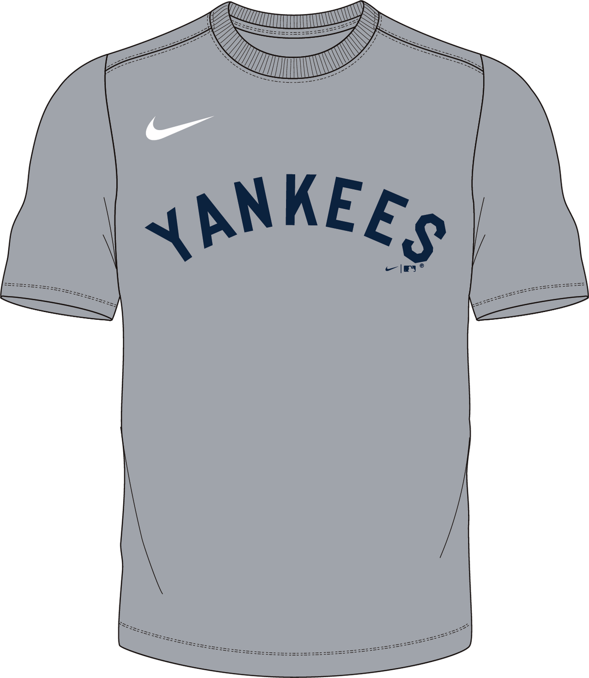 Nike New York Yankees Youth Institutional Short Sleeve Crew Neck Tee Fan Gear MLB New York Yankees