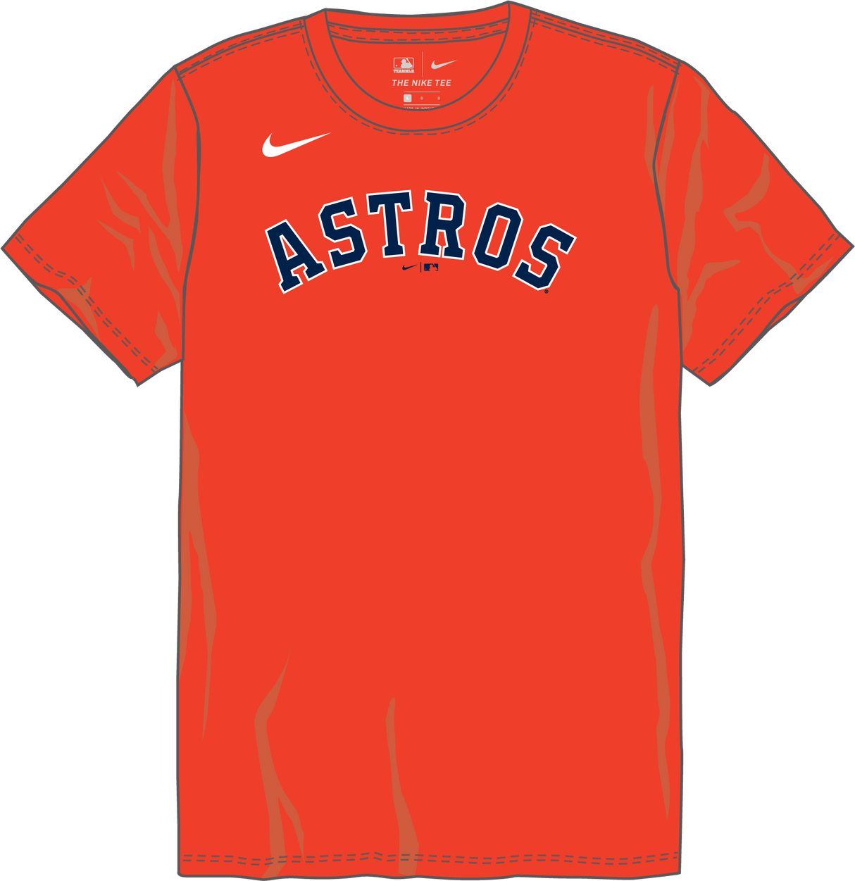 Nike Houston Astros Youth Institutional Short Sleeve Crew Neck Tee Fan Gear MLB Houston Astros