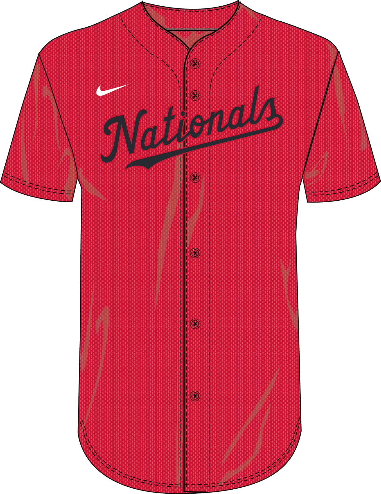 Nike Washington Nationals Youth Dri-Fit Full Button Jersey Fan Gear MLB Washington Nationals