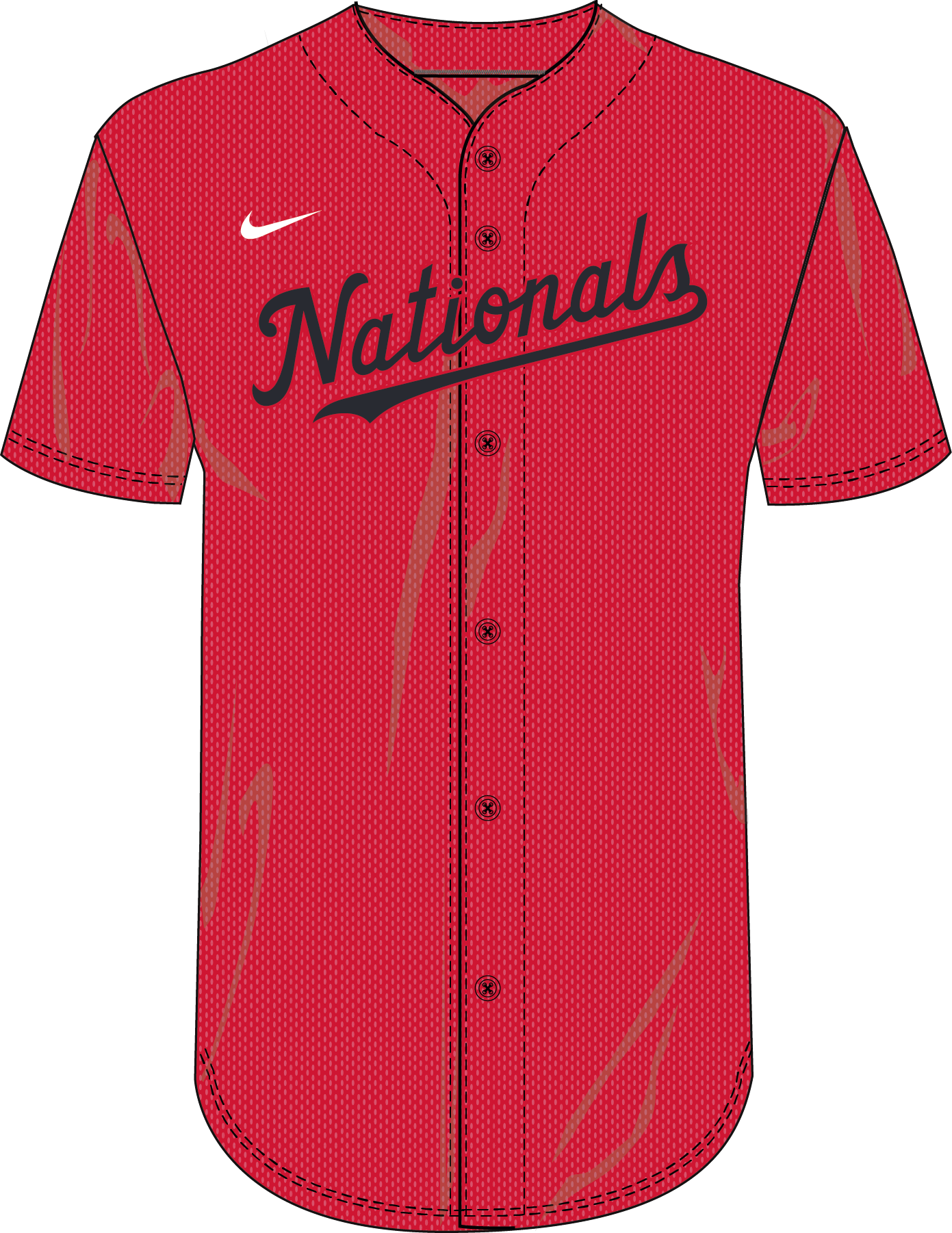 Nike Washington Nationals Youth Dri-Fit Full Button Jersey Fan Gear MLB Washington Nationals