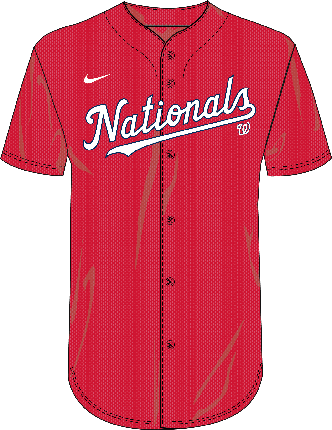 Nike Washington Nationals Youth Dri-Fit Full Button Jersey Fan Gear MLB Washington Nationals