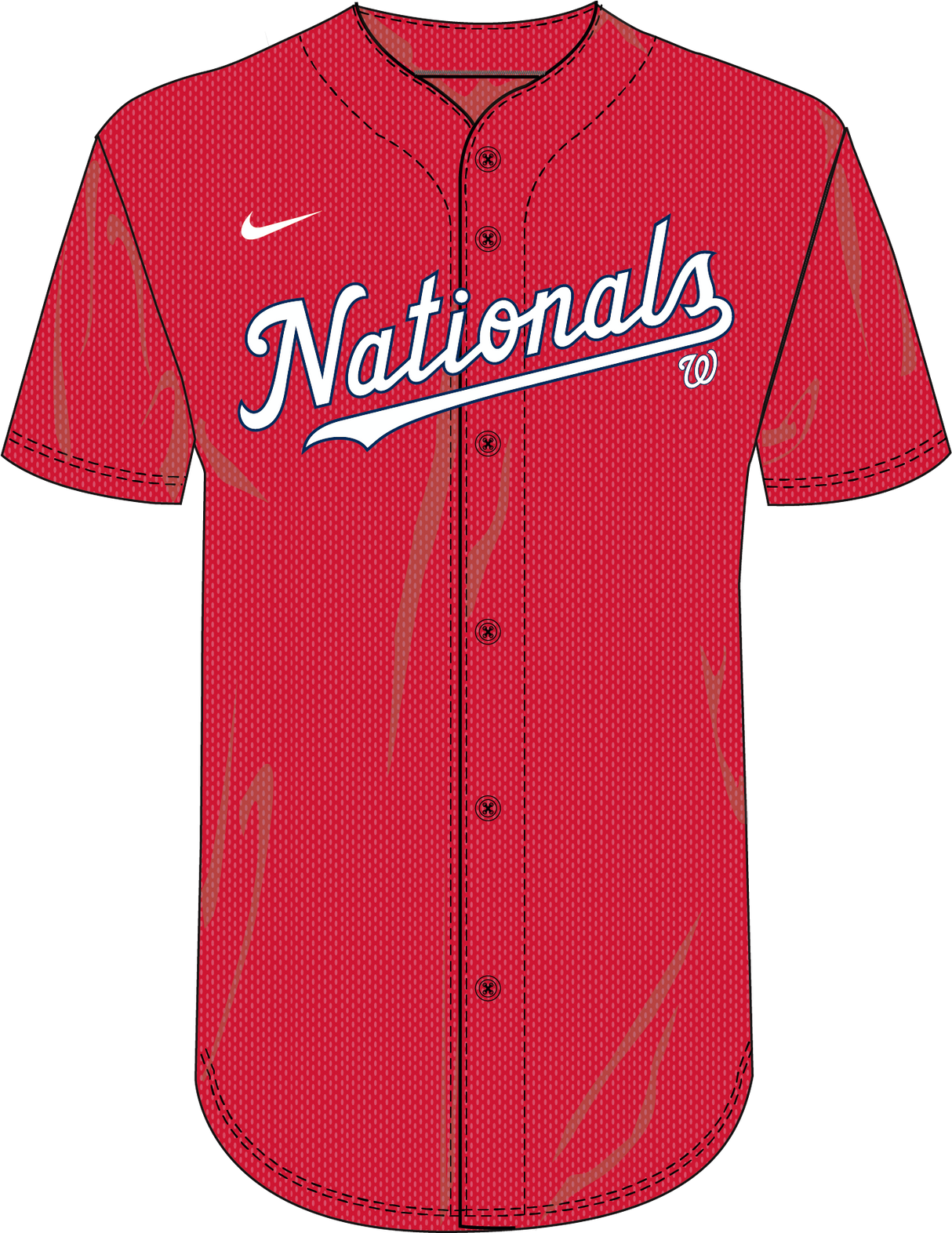 Nike Washington Nationals Youth Dri-Fit Full Button Jersey