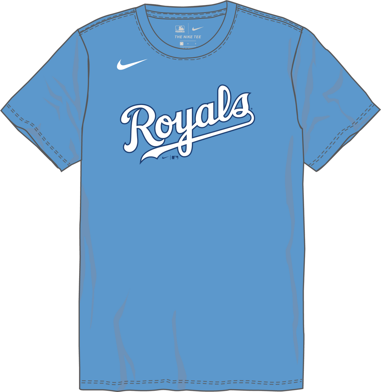 Nike Kansas City Royals Youth Institutional Short Sleeve Crew Neck Tee Fan Gear MLB Kansas City Royals