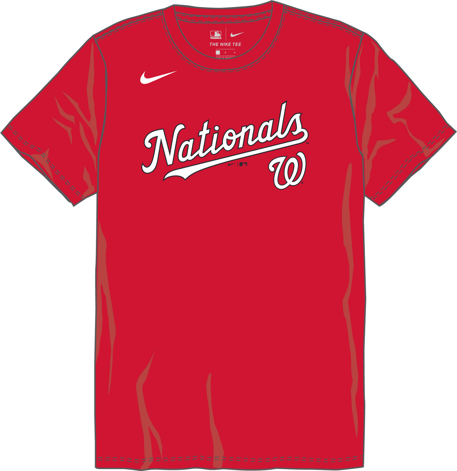 Nike Washington Nationals Youth Crew Neck Synthetic Tee Fan Gear MLB Washington Nationals
