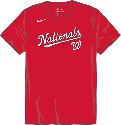 Nike Washington Nationals Youth Crew Neck Synthetic Tee Fan Gear MLB Washington Nationals