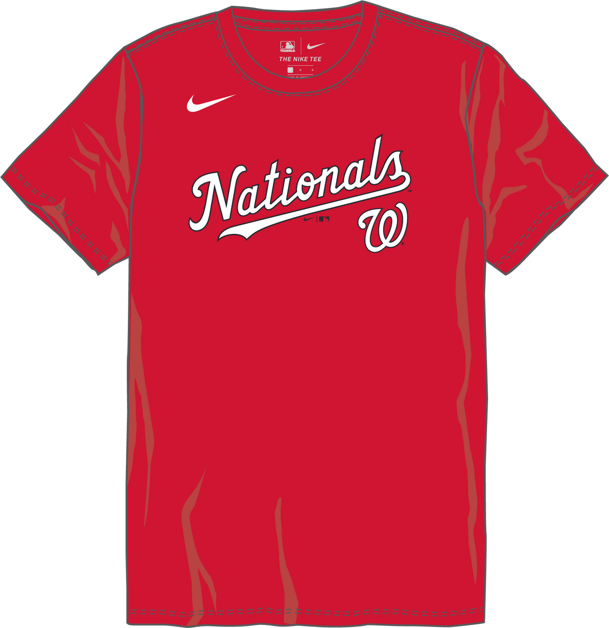 Nike Washington Nationals Youth Crew Neck Synthetic Tee Fan Gear MLB Washington Nationals