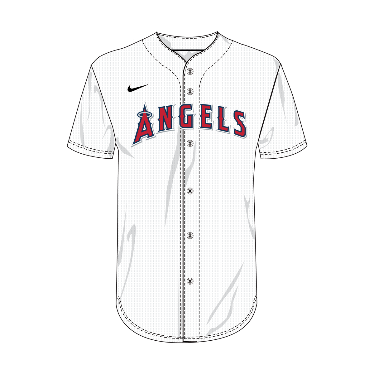 Nike Los Angeles Angels Youth Institutional Full Button Jersey
