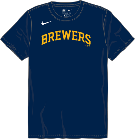 Nike Milwaukee Brewers Youth Institutional Short Sleeve Crew Neck Tee Fan Gear MLB Milwaukee Brewers
