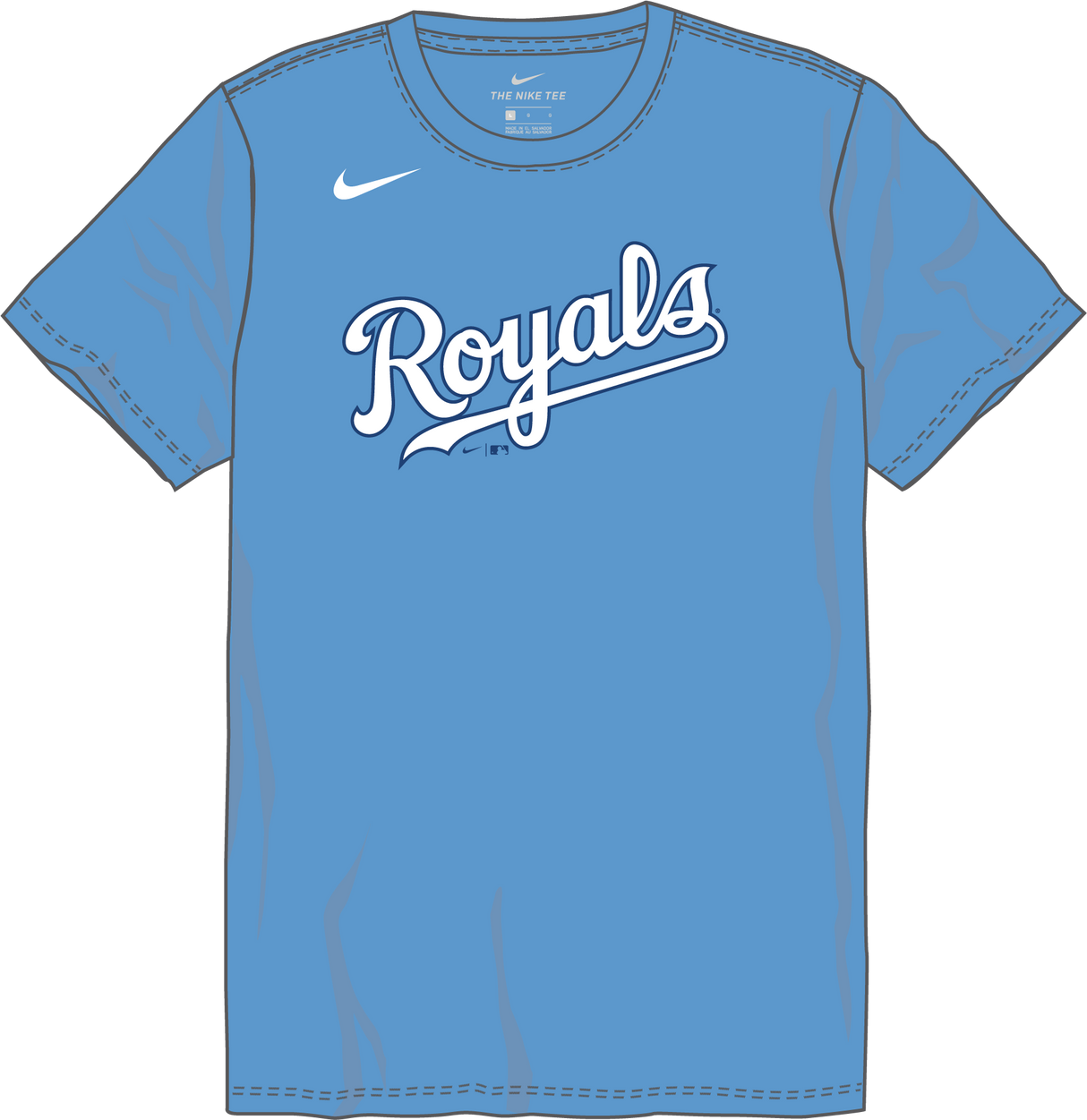 Nike Kansas City Royals Youth Institutional Short Sleeve Cotton Tee Fan Gear MLB Kansas City Royals