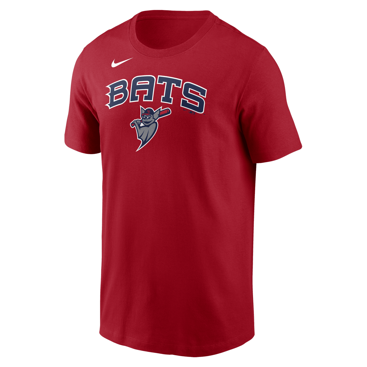 Nike Louisville Bats Men's Nike Short Sleeve Club Crew Tee Fan Gear MiLB Louisville Bats