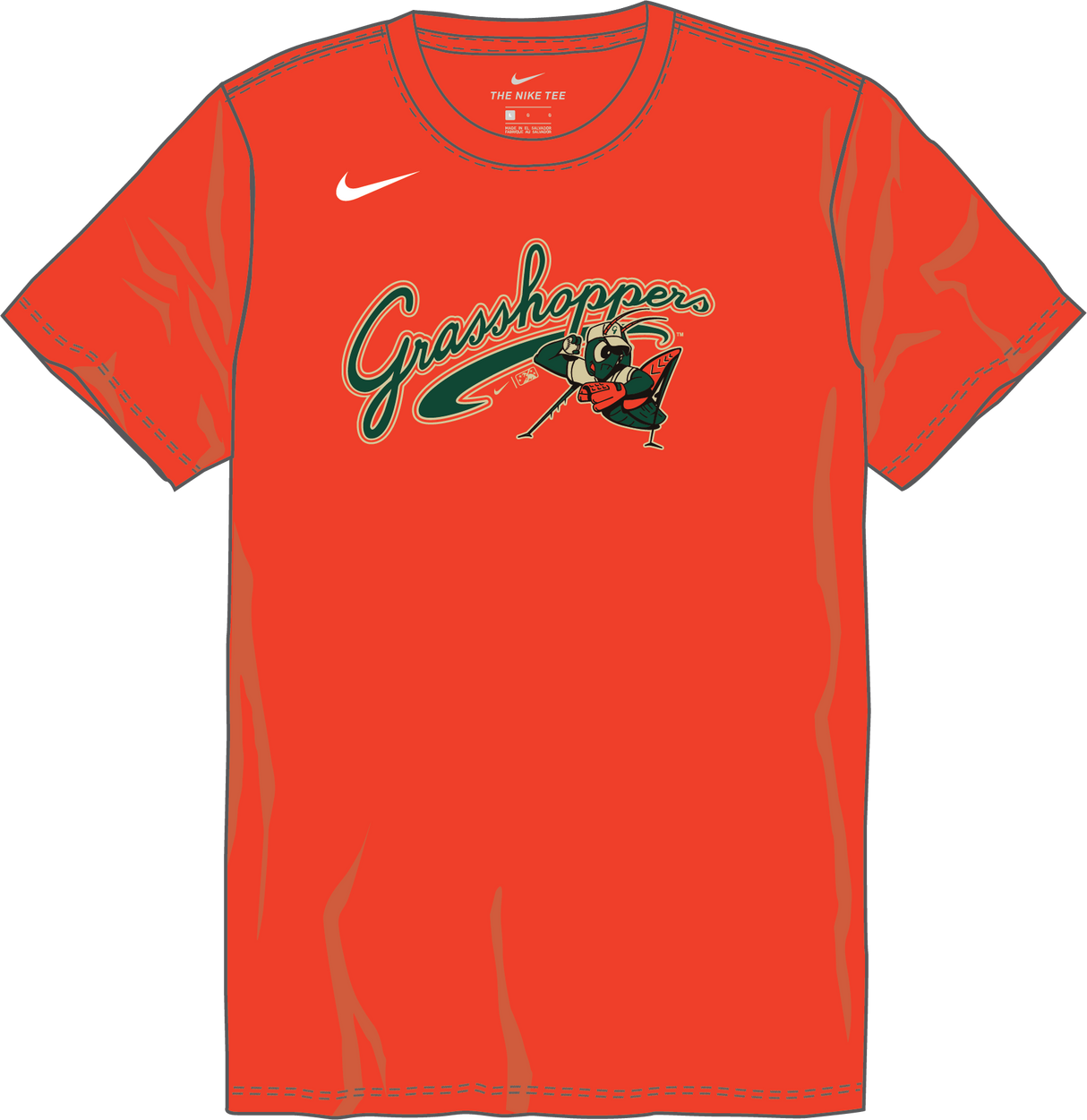 Nike Greensboro Grasshoppers Youth Institutional Short Sleeve Cotton Tee Fan Gear MiLB Greensboro Grasshoppers