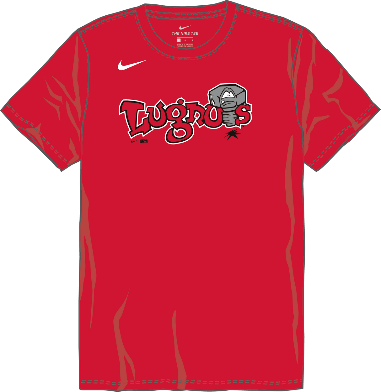 Nike Lansing Lugnuts Youth Institutional Short Sleeve Cotton Tee Fan Gear MiLB Lansing Lugnuts