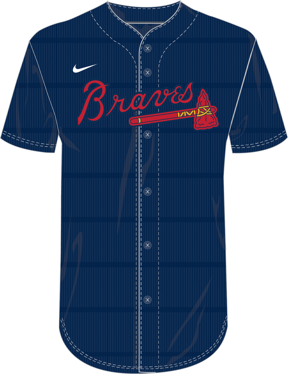 Nike Atlanta Braves Youth Institutional Full Button Jersey Fan Gear MLB Atlanta Braves