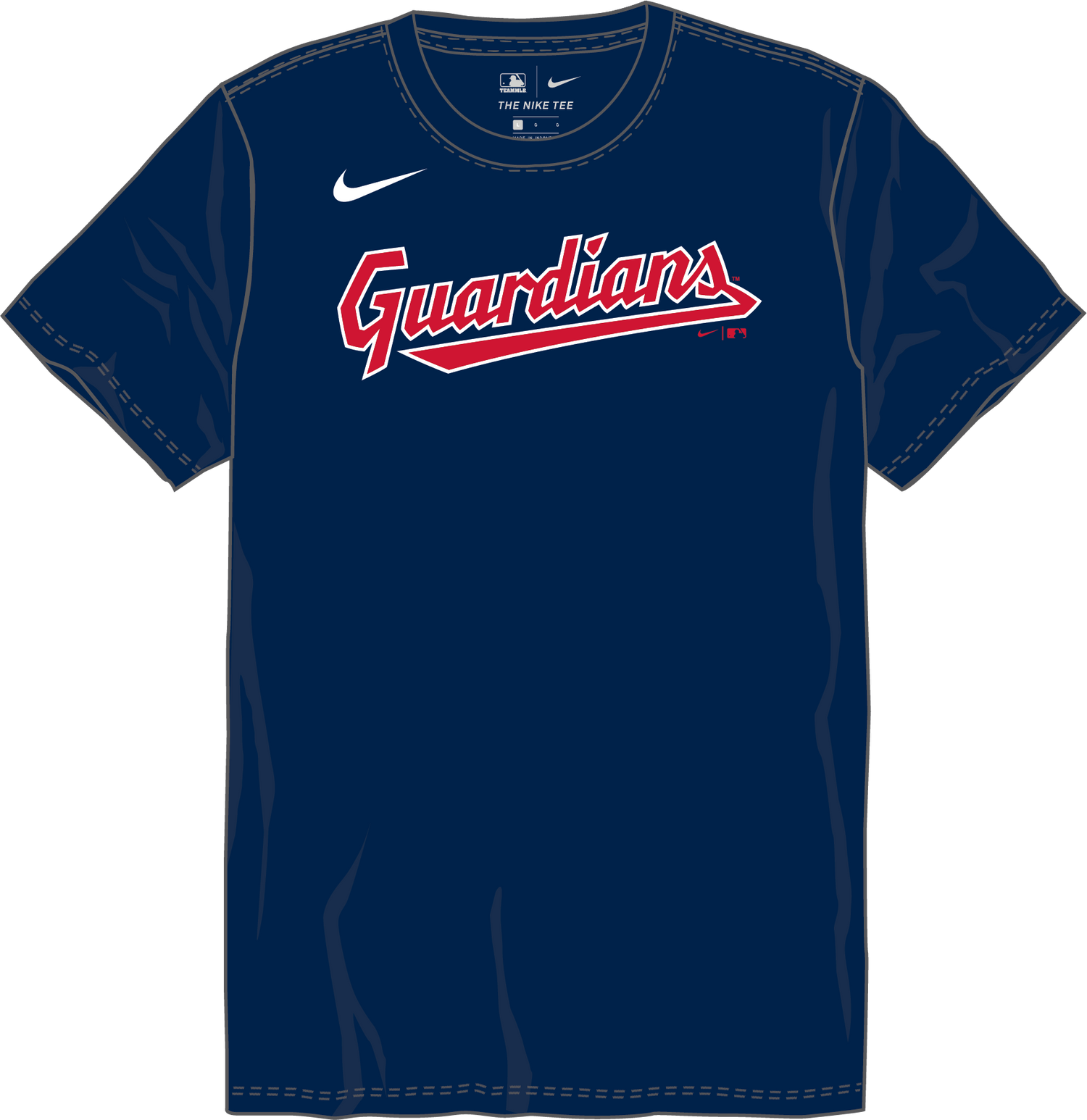 Nike Cleveland Guardians Youth Institutional Short Sleeve Crew Neck Tee Fan Gear MLB Cleveland Guardians