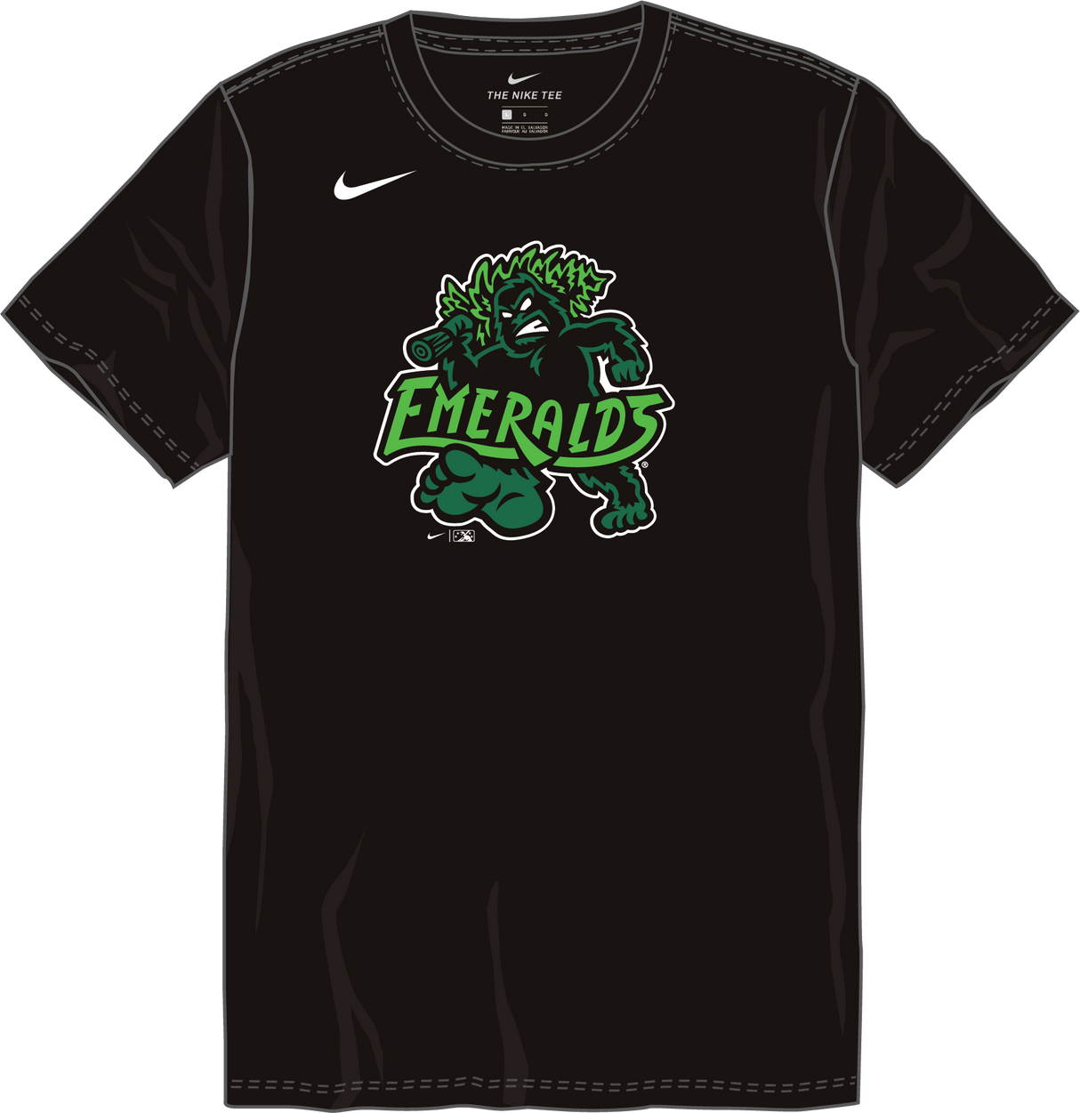 Nike Eugene Emeralds Youth Institutional Short Sleeve Cotton Tee Fan Gear MiLB Eugene Emeralds