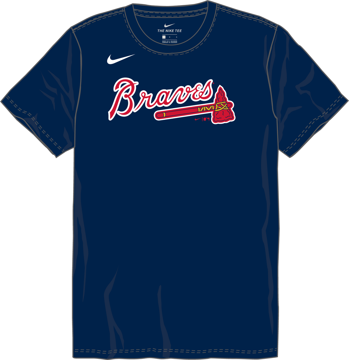 Nike Atlanta Braves Youth Institutional Short Sleeve Cotton Tee Fan Gear MLB Atlanta Braves