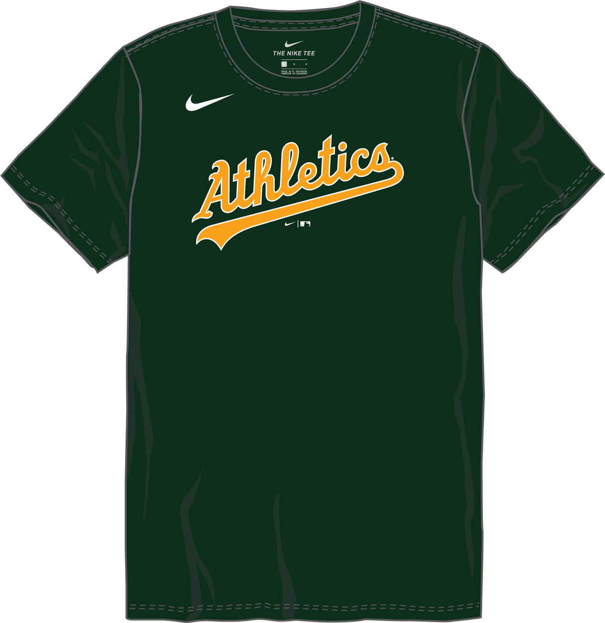 Nike Oakland Athletics Youth Institutional Short Sleeve Cotton Tee Fan Gear MLB Oakland Athletics