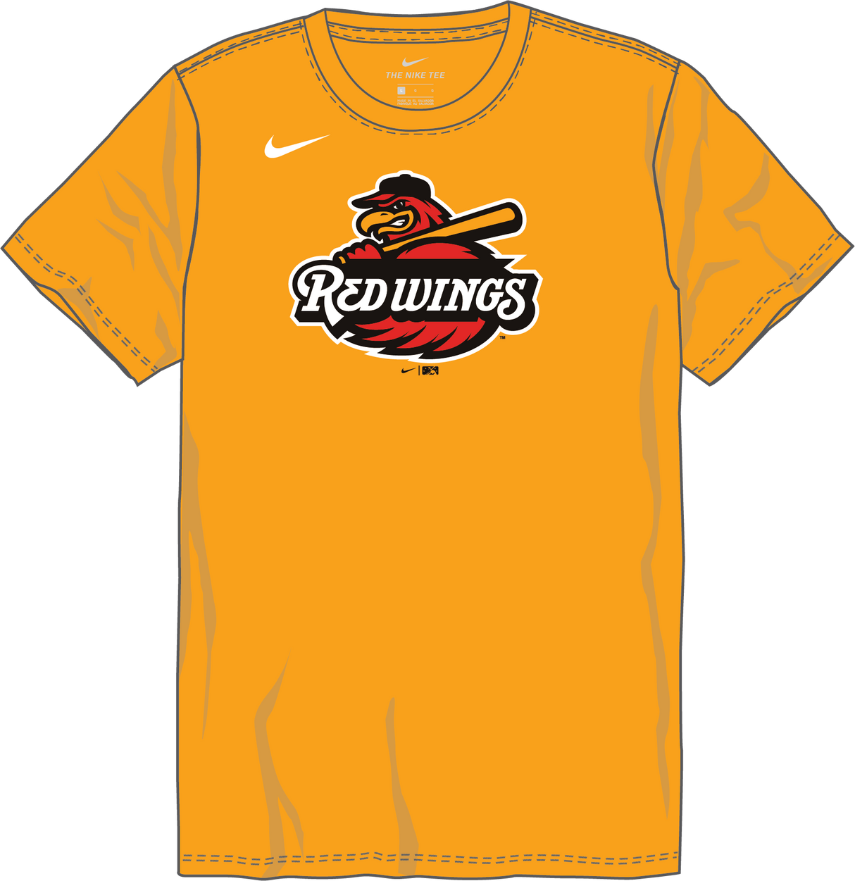 Nike Rochester Red Wings Youth Institutional Short Sleeve Cotton Tee Fan Gear MiLB Rochester Red Wings
