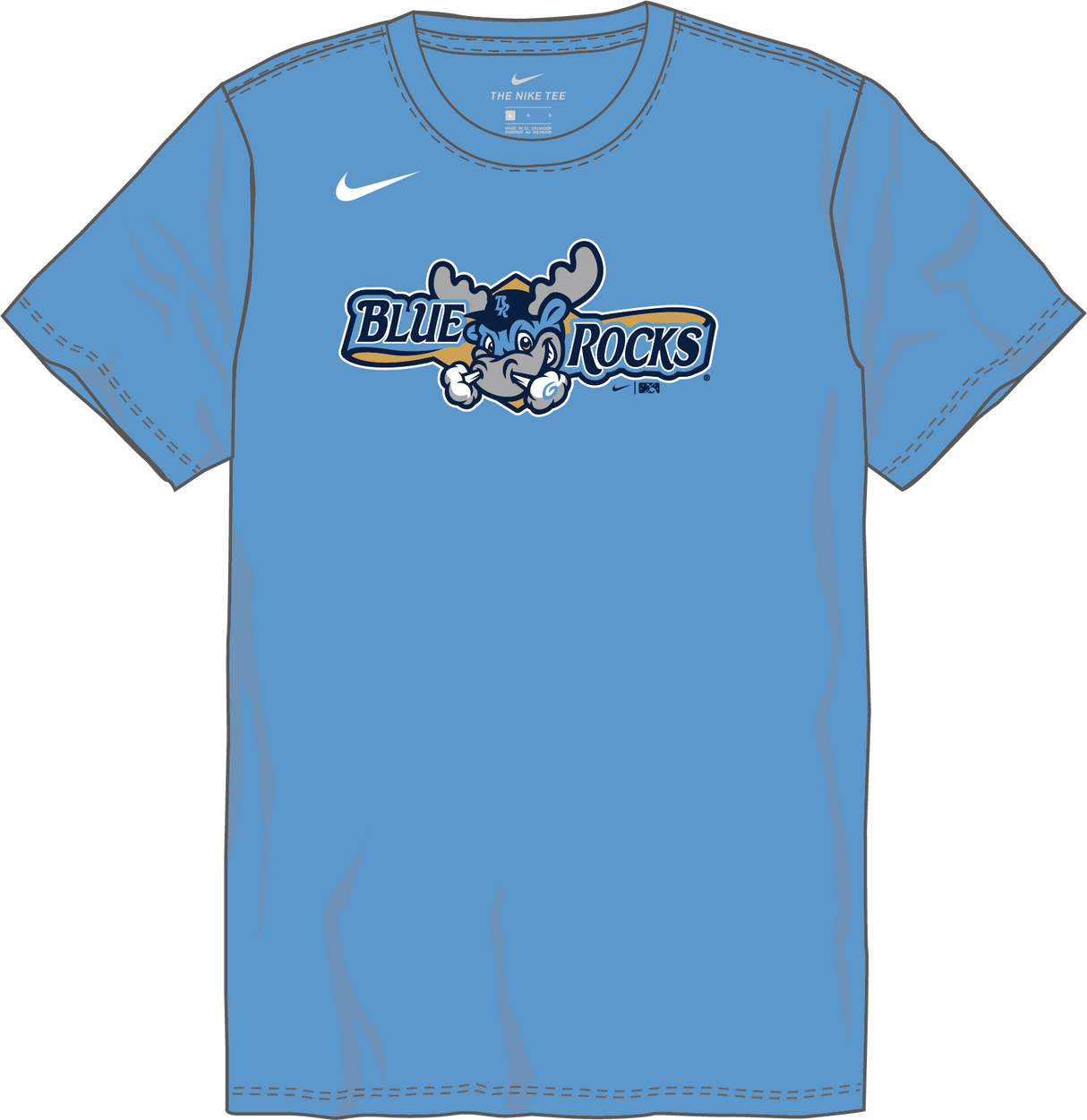 Nike Wilmington Blue Rocks Youth Institutional Short Sleeve Cotton Tee Fan Gear MiLB Wilmington Blue Rocks
