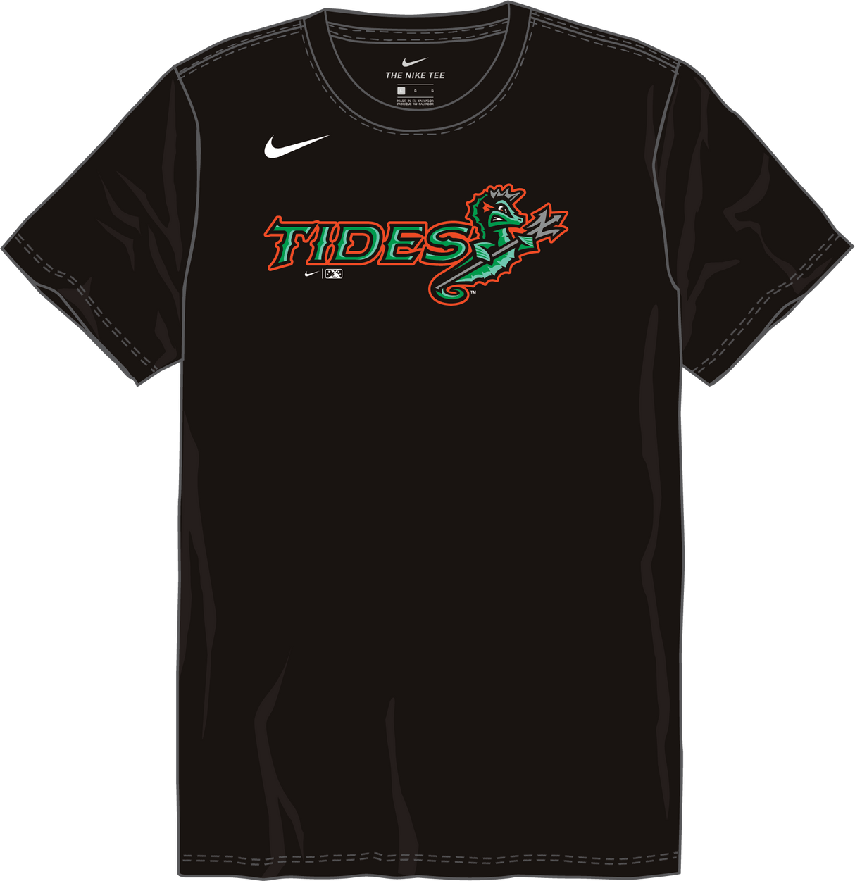 Nike Norfolk Tides Youth Institutional Short Sleeve Cotton Tee Fan Gear MiLB Norfolk Tides
