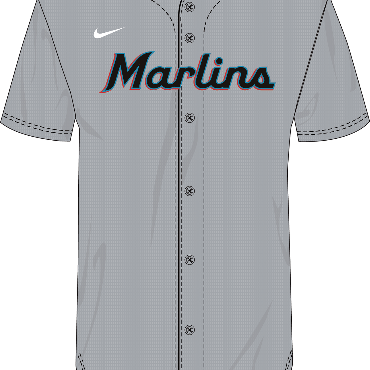 Nike Miami Marlins Adult Institutional Full Button Jersey