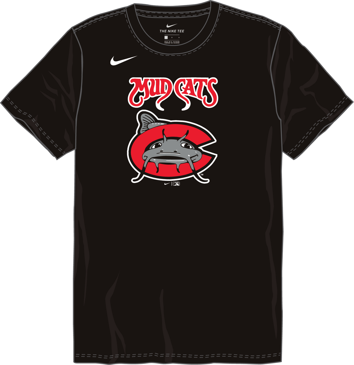 Nike Carolina Mudcats Youth Institutional Short Sleeve Cotton Tee Fan Gear MiLB Carolina Mudcats