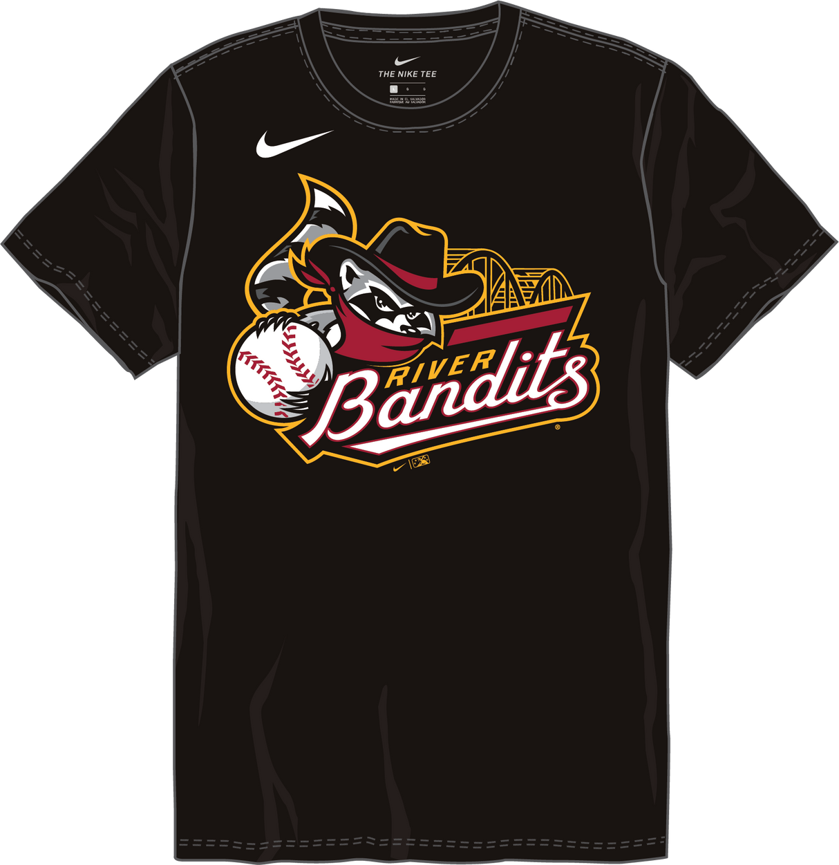 Nike Quad Cities River Bandits Adult Institiutional Short Sleeve Cotton Tee Fan Gear MiLB Quad Cities River Bandits