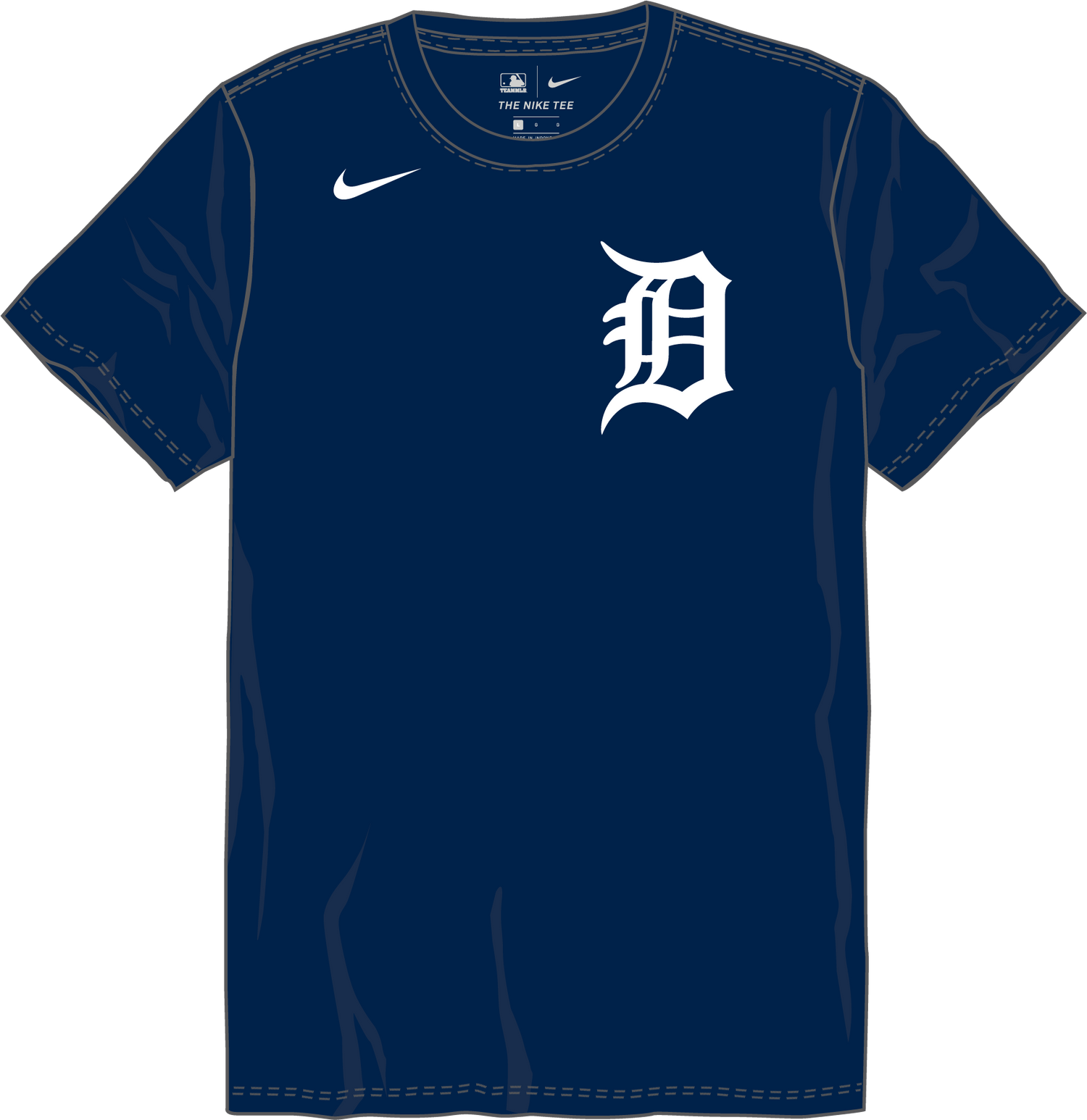 Nike Detroit Tigers Youth Institutional Short Sleeve Crew Neck Tee Fan Gear MLB Detroit Tigers