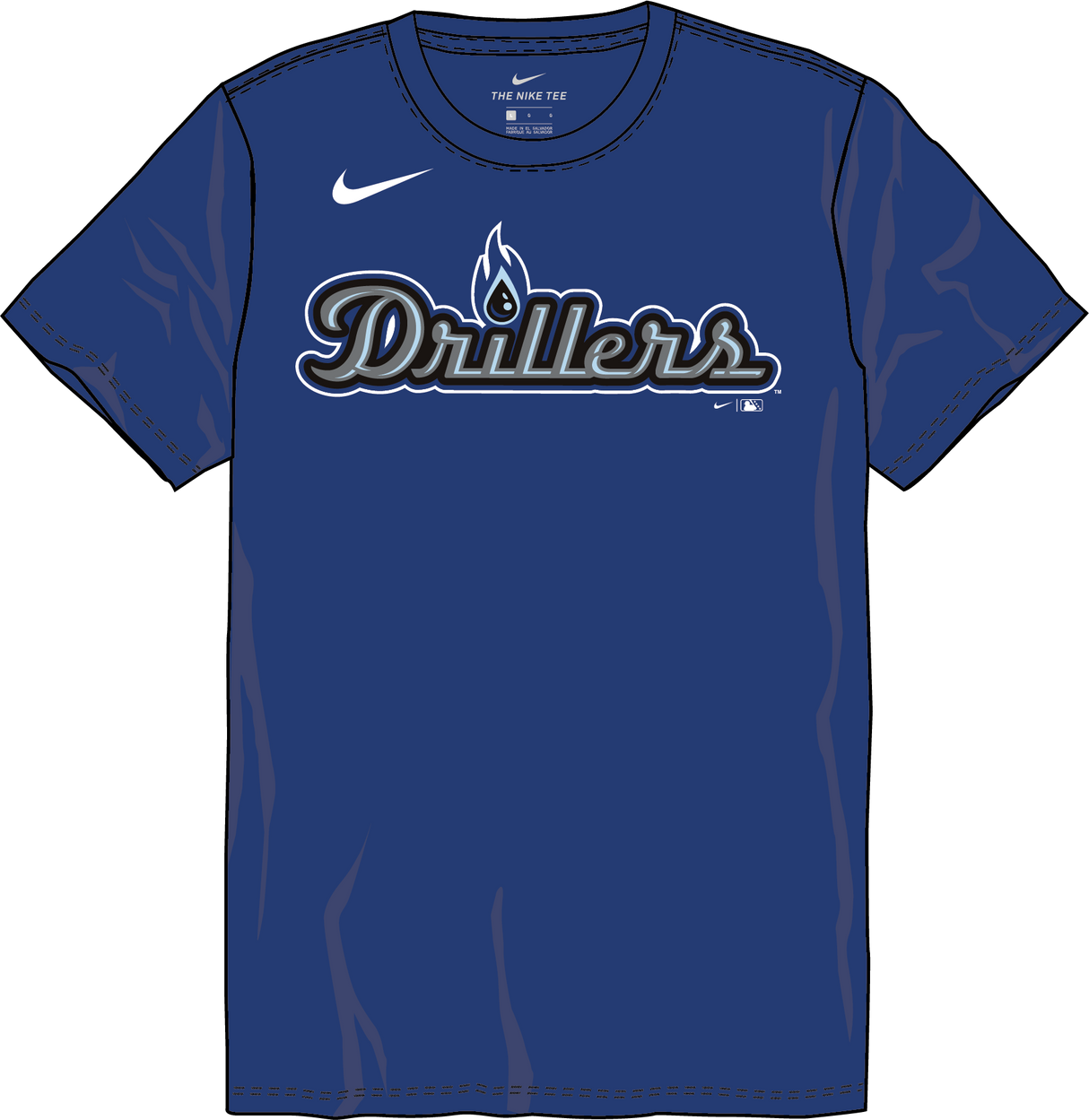 Nike Tulsa Drillers Youth Crew Neck Cotton Tee Fan Gear MiLB Tulsa Drillers