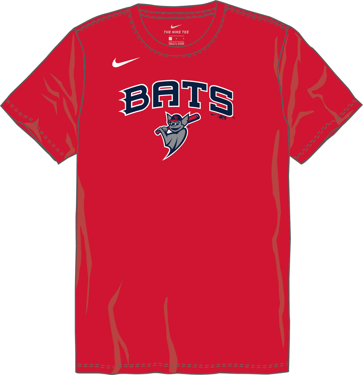 Nike Louisville Bats Youth Institutional Short Sleeve Cotton Tee Fan Gear MiLB Louisville Bats