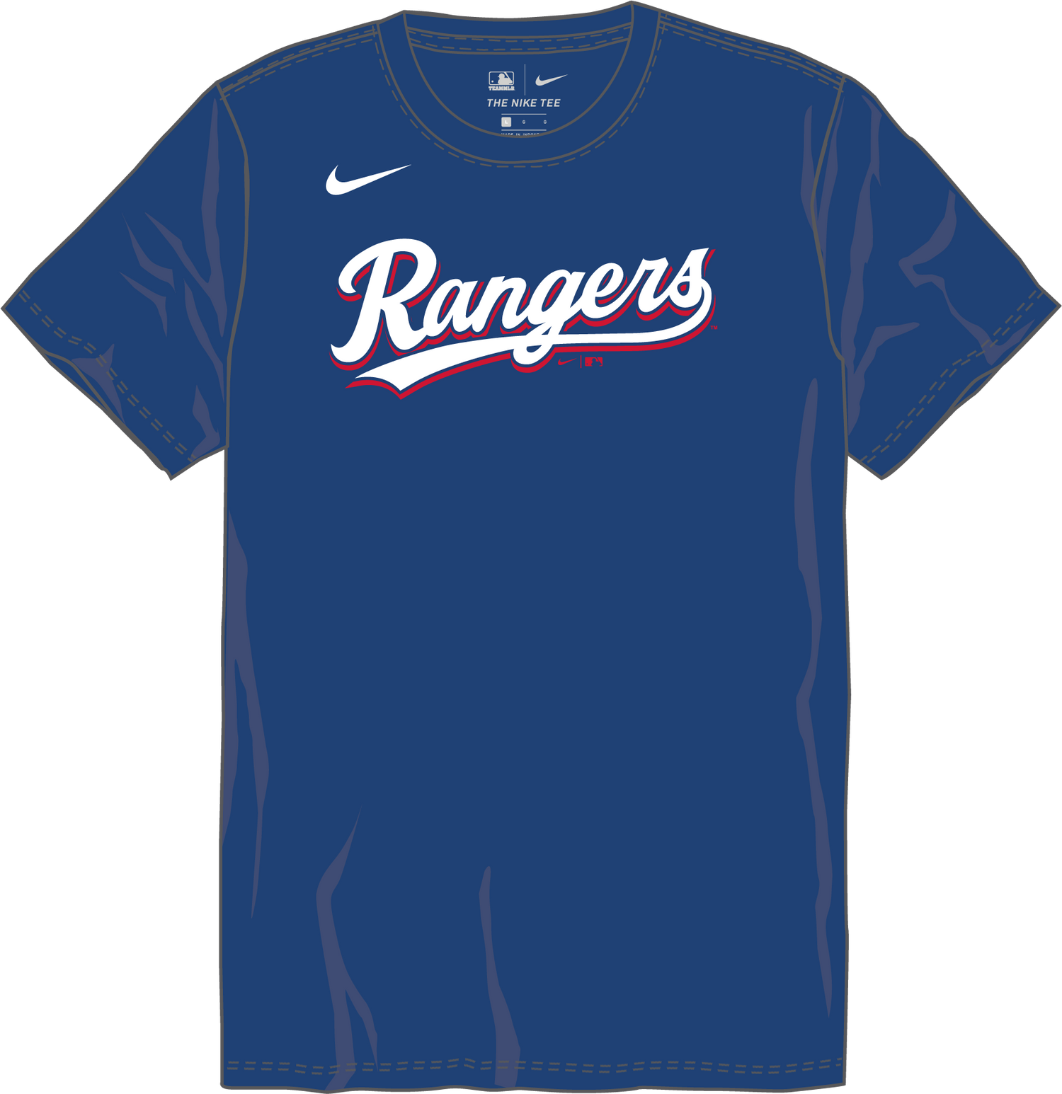 Nike Texas Rangers Youth Institutional Short Sleeve Crew Neck Tee Fan Gear MLB Texas Rangers