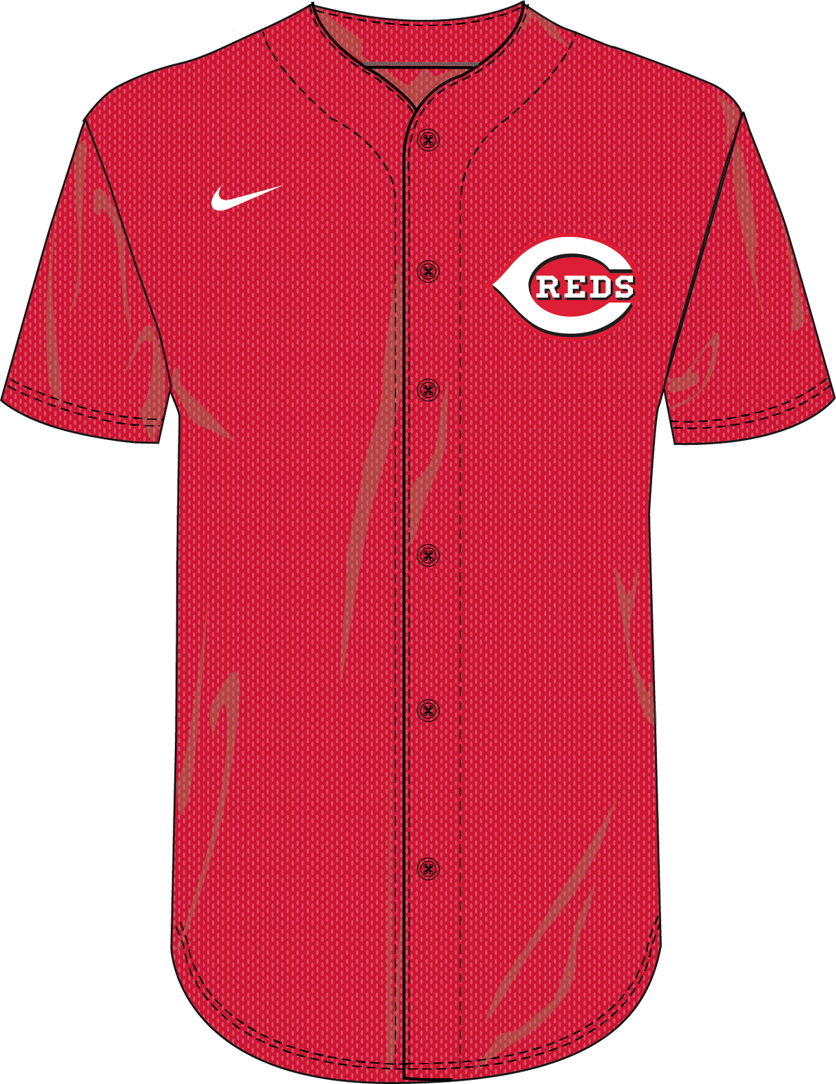 Nike Cincinnati Reds Youth Institutional Full Button Jersey Fan Gear MLB Cincinnati Reds