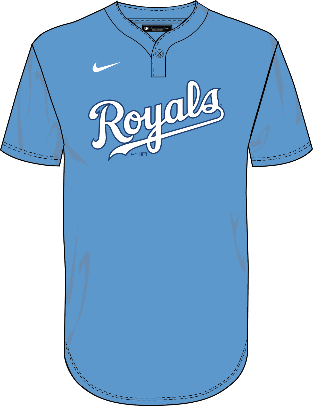 Nike Kansas City Royals Youth Institutional 1 Button Pullover Fan Gear MLB Kansas City Royals