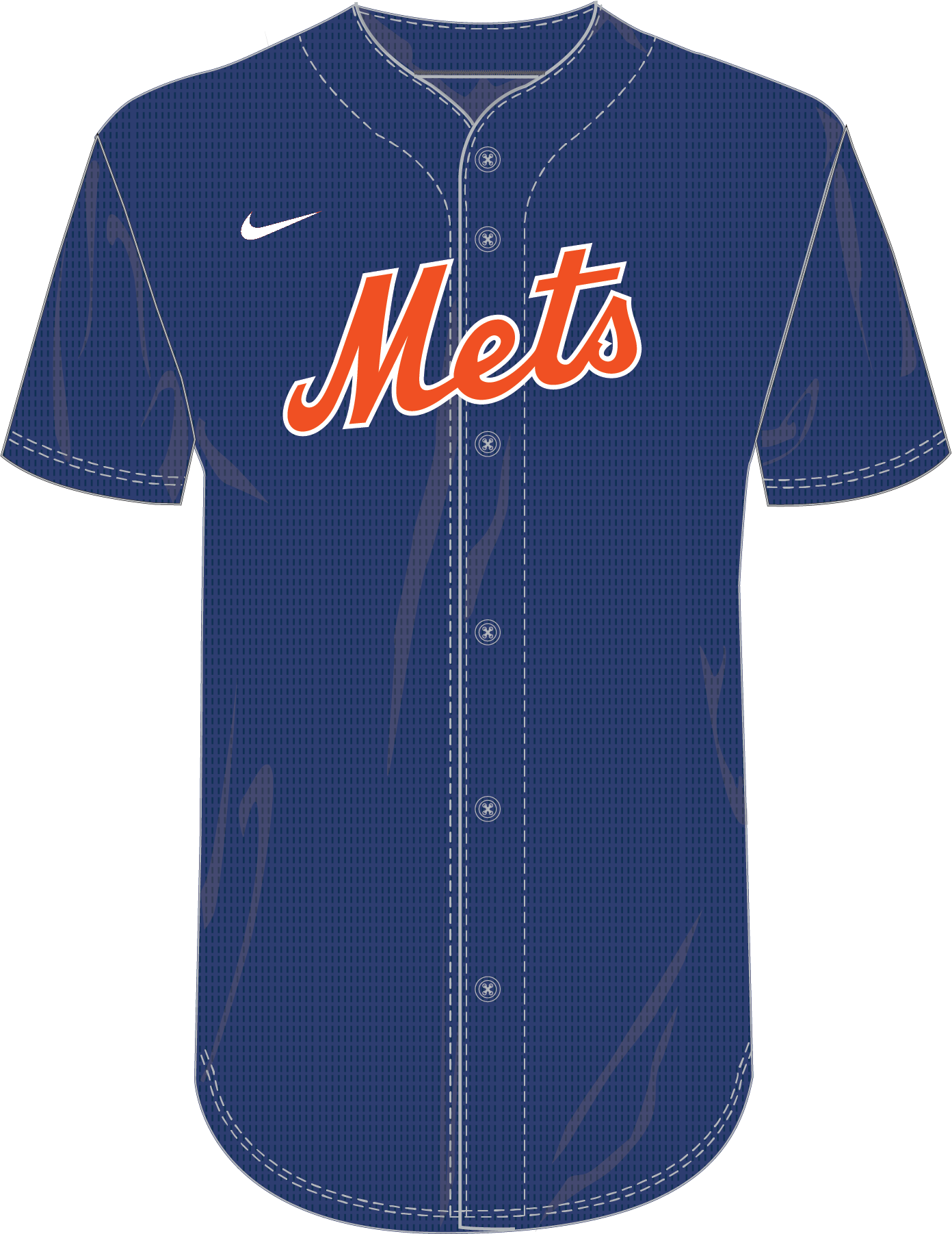 Nike New York Mets Youth Institutional Full Button Jersey Fan Gear MLB New York Mets