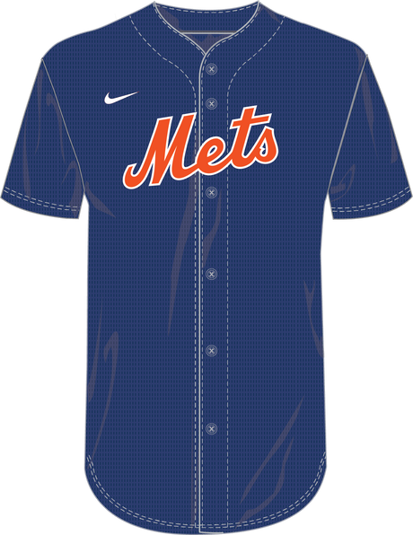 Nike New York Mets Youth Institutional Full Button Jersey Fan Gear MLB New York Mets