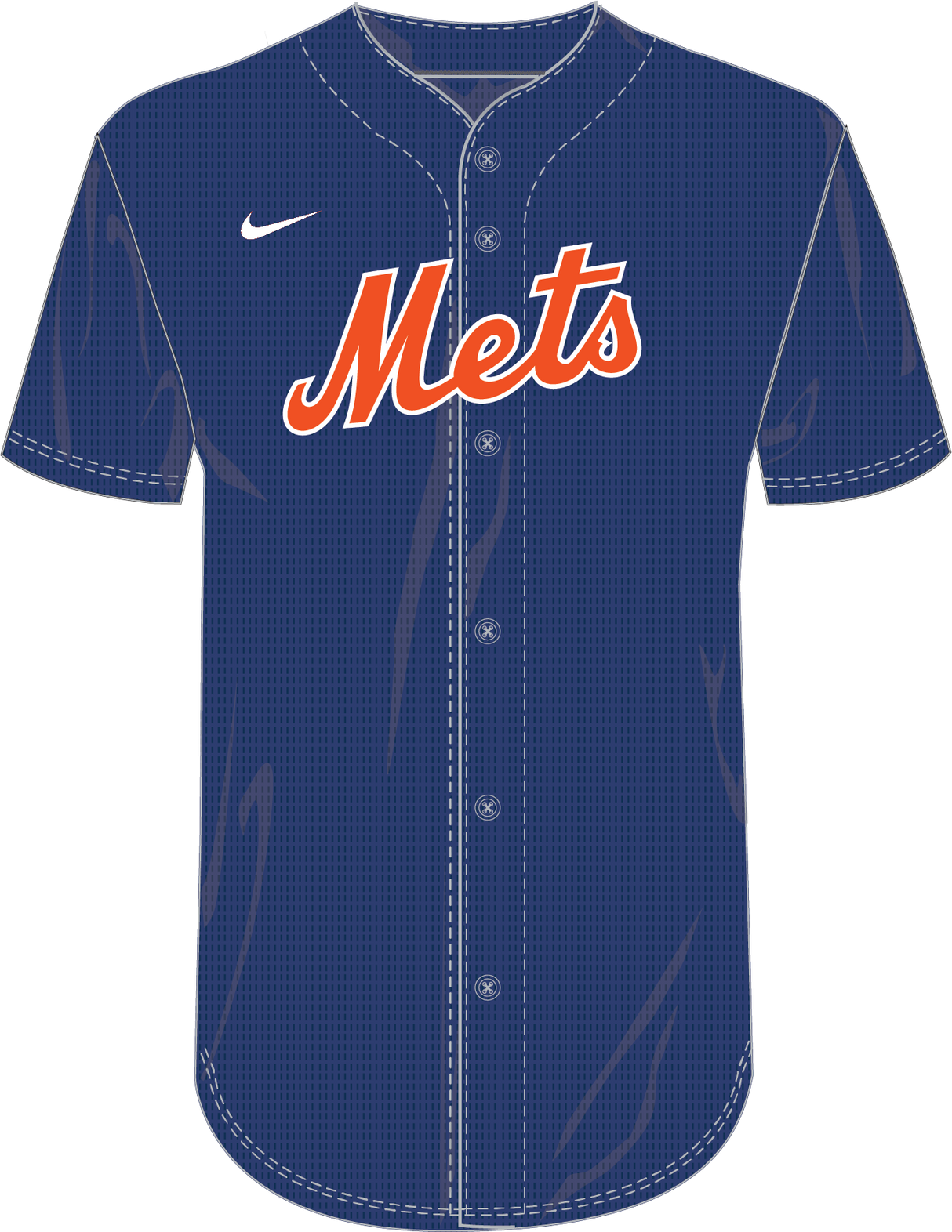 Nike New York Mets Youth Institutional Full Button Jersey Fan Gear MLB New York Mets