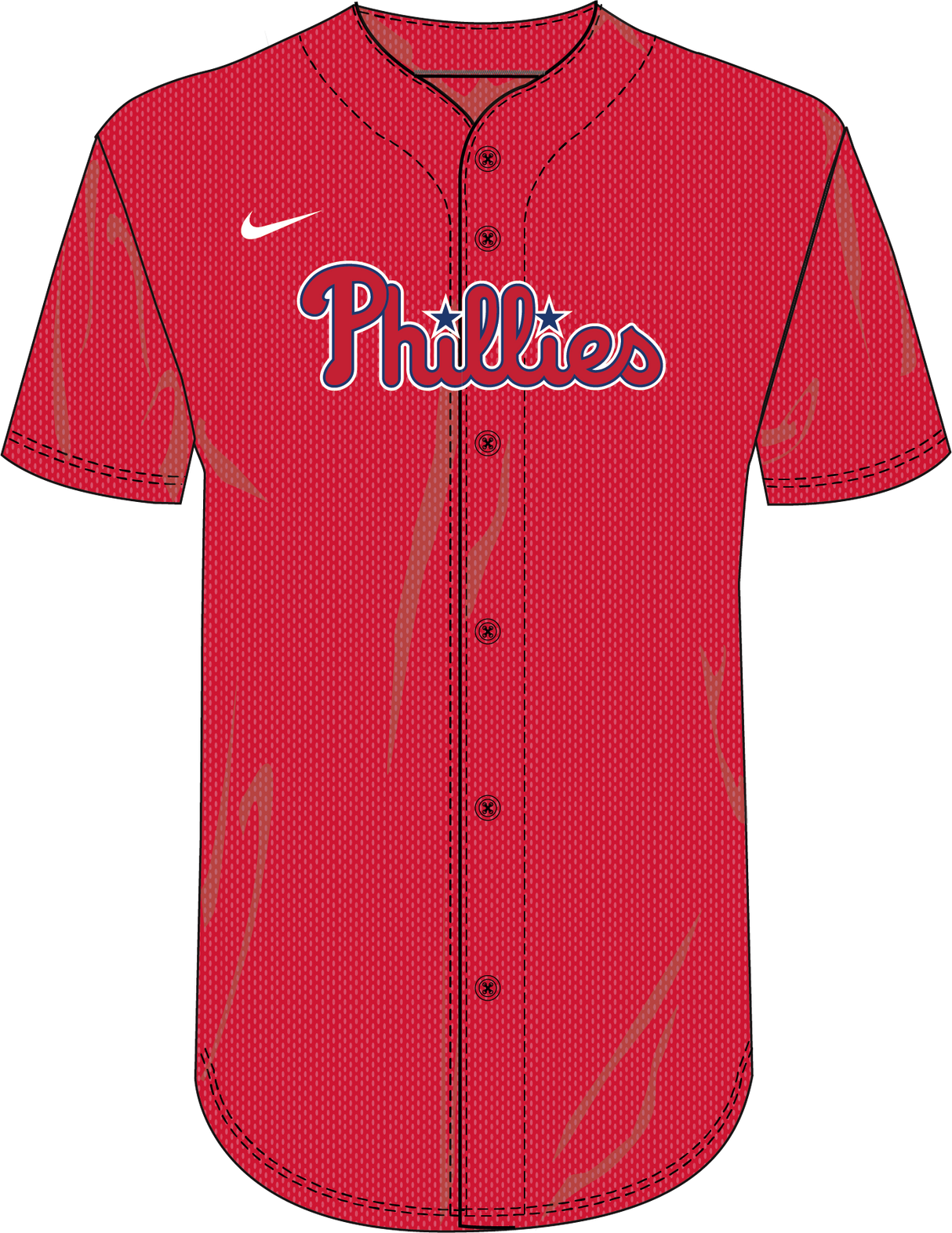 Nike Philadelphia Phillies Youth Institutional Full Button Jersey Fan Gear MLB Philadelphia Phillies