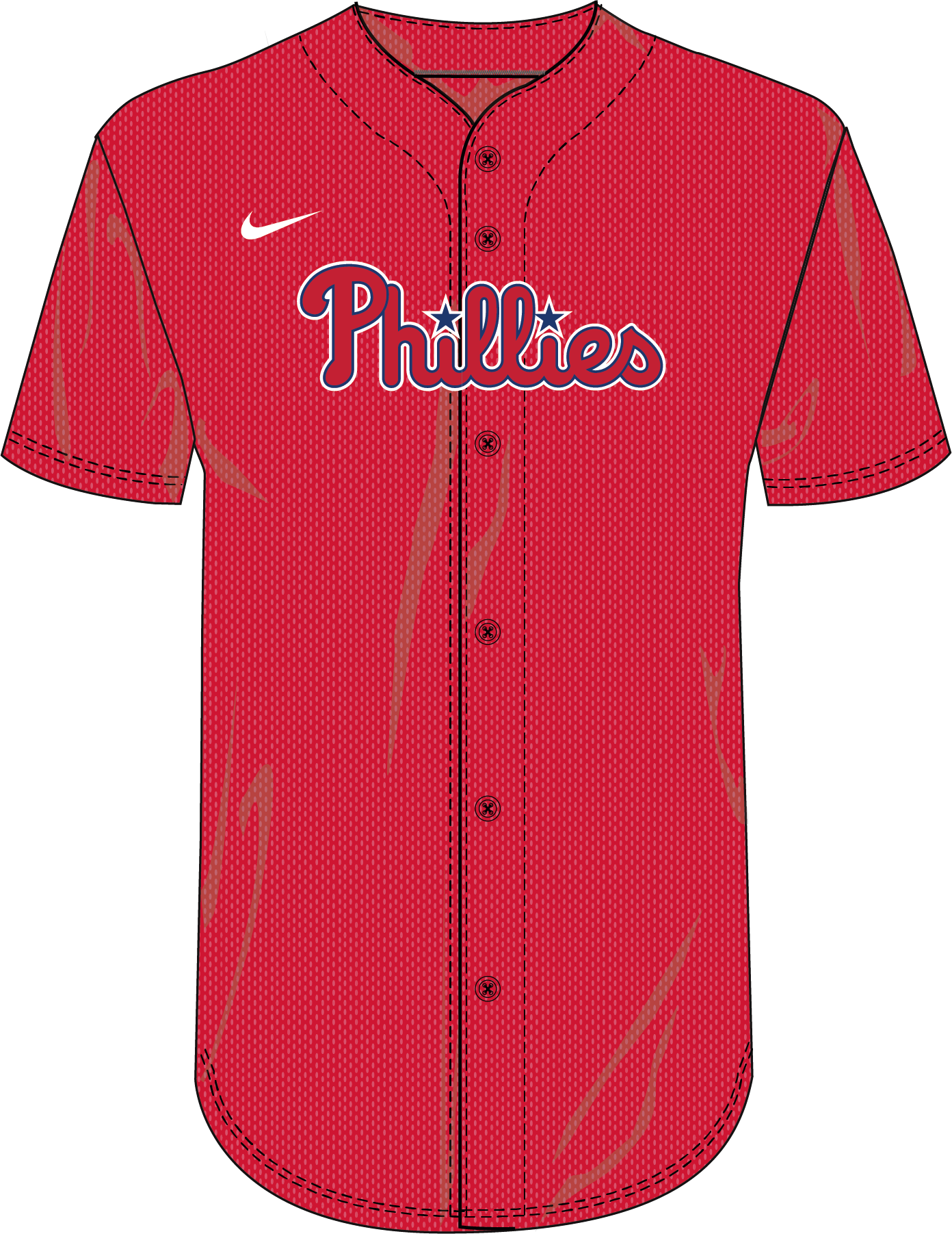 Nike Philadelphia Phillies Youth Institutional Full Button Jersey Fan Gear MLB Philadelphia Phillies