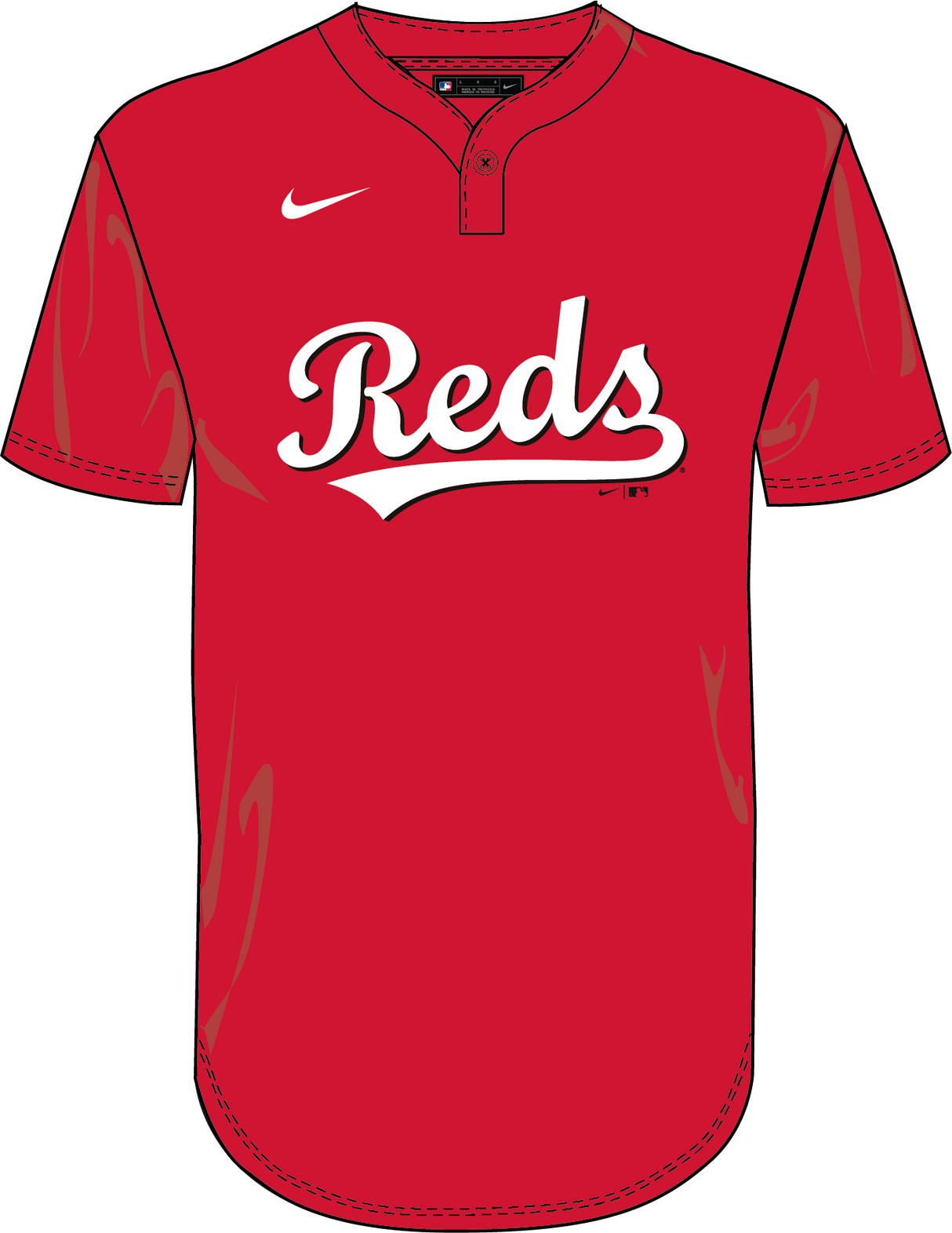 Nike Cincinnati Reds Youth Institutional 1 Button Pullover Fan Gear MLB Cincinnati Reds